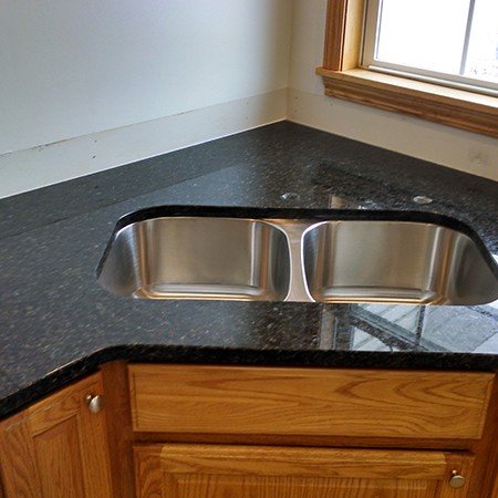 Granite countertop undermount sink