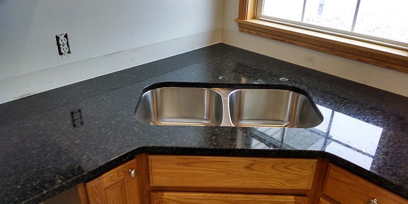 Granite countertop undermount sink