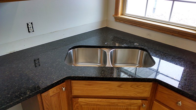 Granite countertop undermount sink